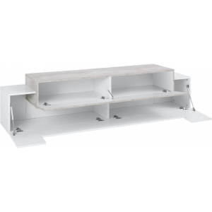 Zoom Mobile Porta TV Coro 200 – Bianco Lucido e Cemento