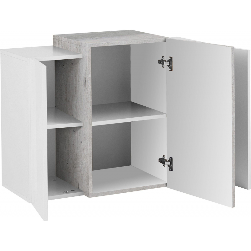 Pensile Coro – 90x65,5x38 – Bianco Lucido e Cemento