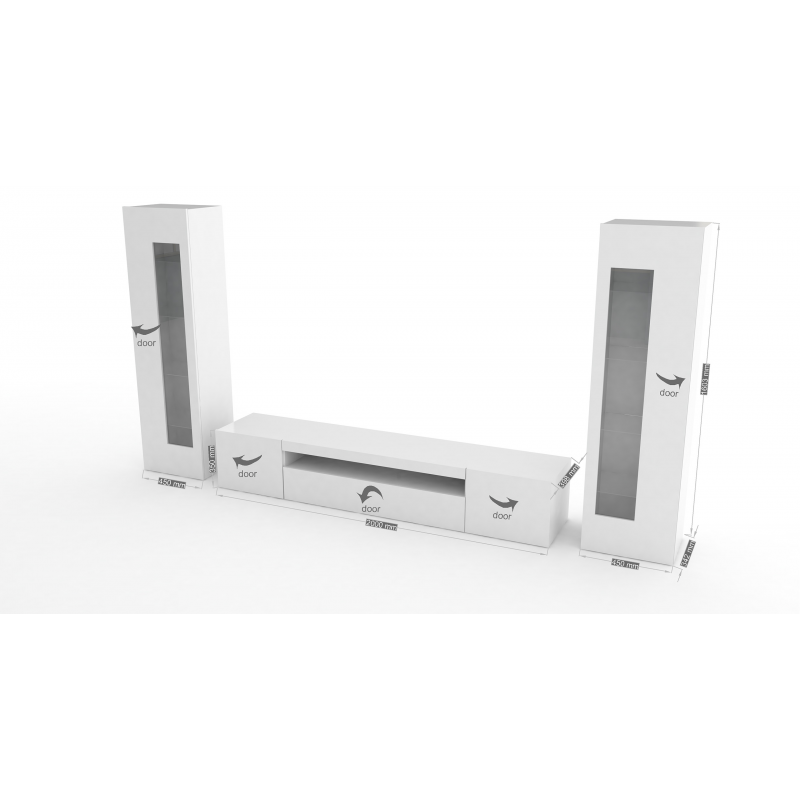 Set Soggiorno Daiquiri – 290x162x40 – Bianco Lucido