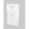 Scarpiera Onda 3 Ante a Ribalta 71x121x26,6 cm – Bianco Lucido
