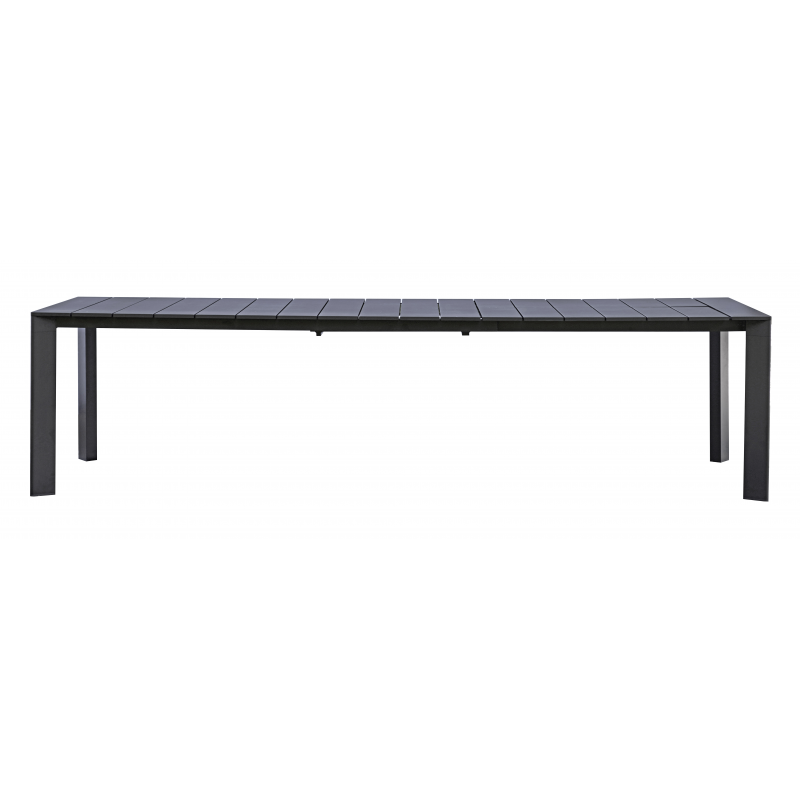 Set Tavolo Nettuno + 10 Sedie Pola Alluminio Antracite Text Nero Moia