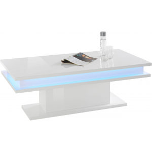 Tavolino da caffè Little Big – 100cm con LED – Bianco Lucido