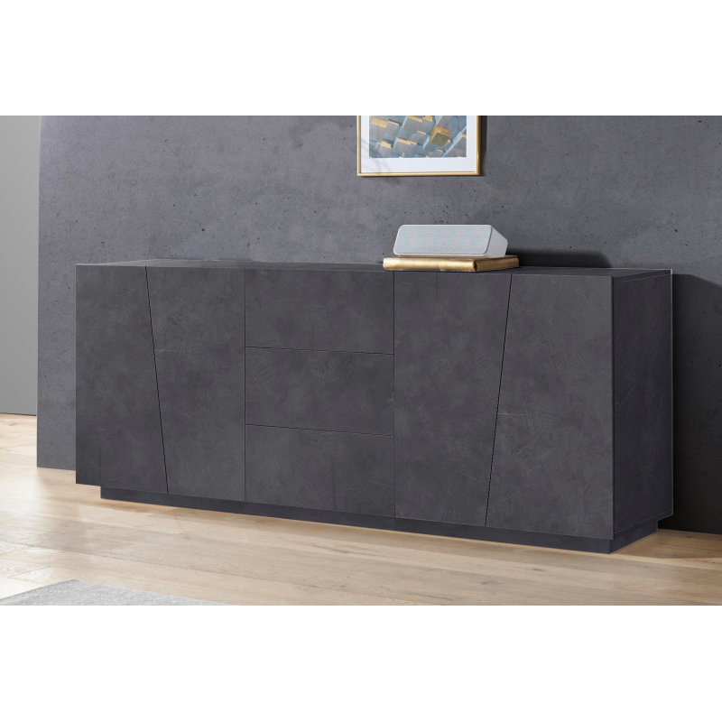 Credenza Vega 220 – 4 ante/3 cassetti – Ardesia