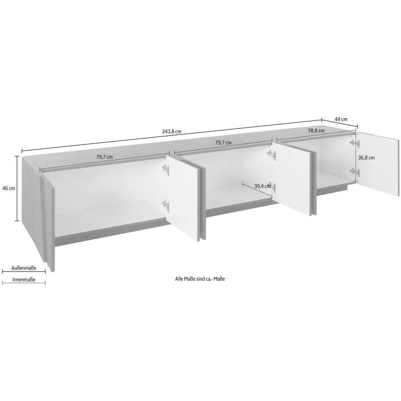 Mobile Porta TV Ping 240 – 6 ante – Bianco Lucido