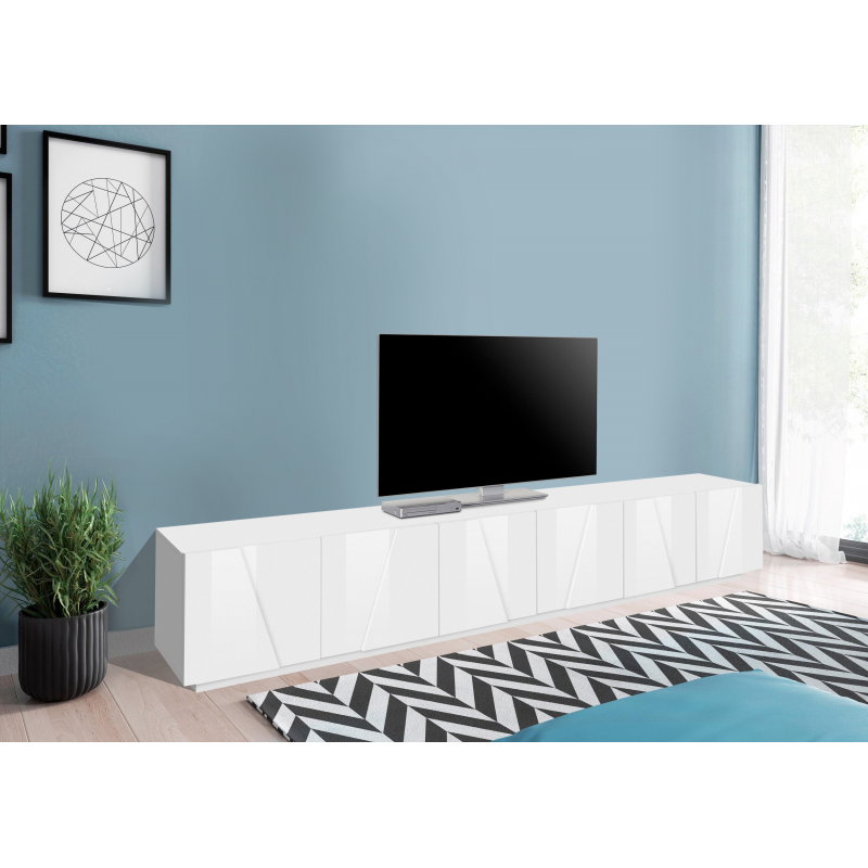 Mobile Porta TV Ping 240 – 6 ante – Bianco Lucido