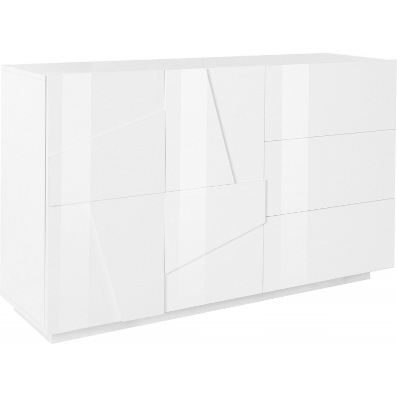 Credenza Ping 140 – 2 ante/3 cassetti – Bianco Lucido