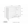 Mobile Multiuso Ping 120 – 3 ante – Ardesia
