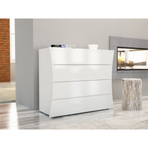 Cassettiera Arco – 4 cassetti – 98x81,5x40 – Bianco Lucido