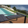 Set Tavolo Nettuno + 10 Sedie Zara Alluminio Antracite Text Nero Moia