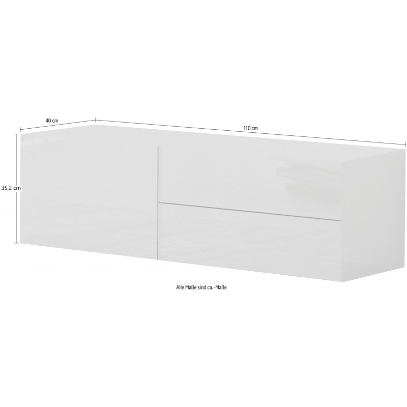 Mobile Porta TV Metis 110 – 1 anta + 2 cassetti – Bianco Lucido