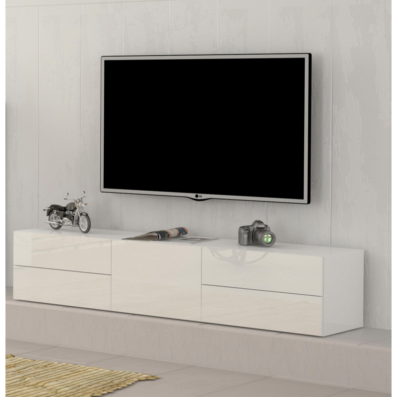 Mobile Porta TV Metis 170 – 1 anta + 4 cassetti – Bianco Lucido