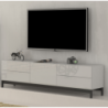 Mobile Porta TV Metis 170 con piedistallo in metallo nero – 1 anta + 4 cassetti – Bianco Lucido