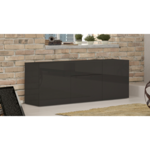 Credenza Metis 170 – 3 ante + 1 cassetto – Antracite Lucido