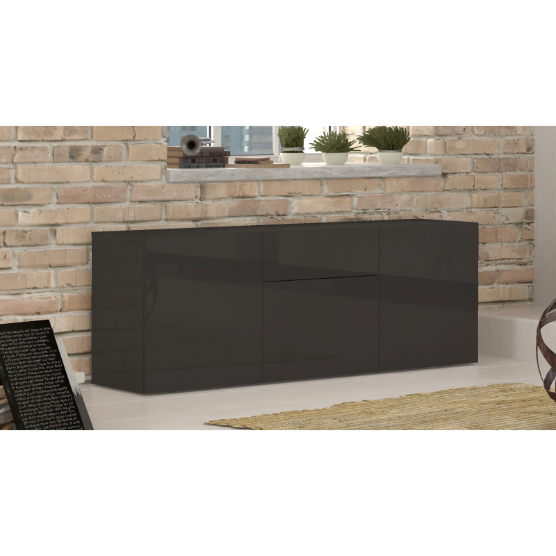 Credenza Metis 170 – 3 ante + 1 cassetto – Antracite Lucido