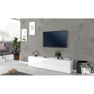 Mobile Porta TV Maruska – 1 anta a ribalta – 180x40x30 – Bianco Lucido