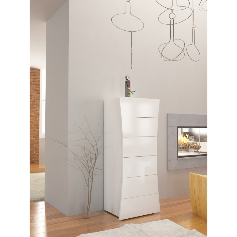 Settimino Arco – 6 cassetti – 50x121x40 – Bianco Lucido