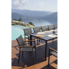 Set Tavolo Nettuno + 10 Sedie Samo Alluminio Antracite Text Nero Moia