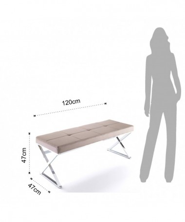 Zoom Panca Maxim in pelle sintetica - tortora