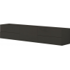 Mobile Porta TV Metis 170 con piedistallo in metallo nero – 1 anta + 4 cassetti – Antracite Lucido