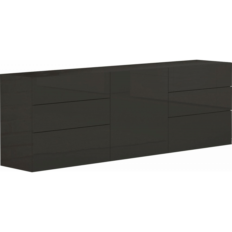 Credenza Metis 170 – 1 anta + 6 cassetti – Antracite Lucido