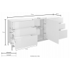 Credenza Metis 170 con piedistallo – 1 anta + 6 cassetti – Antracite Lucido