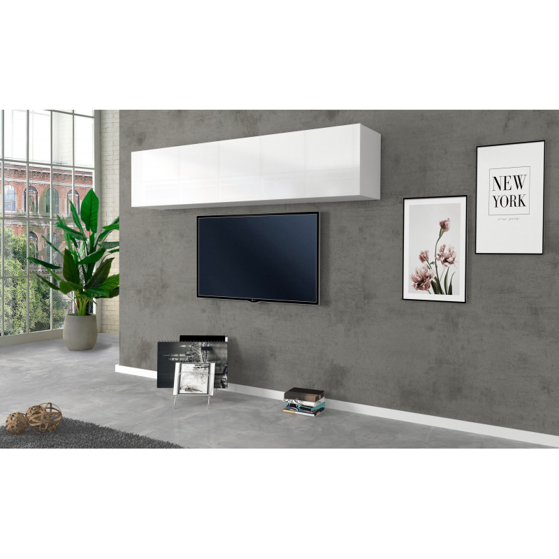 Pensile Maruska – 1 anta a ribalta – 180x40x30 – Bianco Lucido