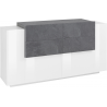 Credenza New Coro 160 – 2 ante + 4 cassetti – Bianco Lucido/Ardesia