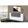 Credenza New Coro 160 – 2 ante + 4 cassetti – Bianco Lucido/Ardesia
