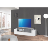 Porta TV New Coro 160 – 2+1 ante con ripiano in vetro – Bianco Lucido/Ardesia