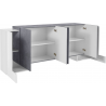 Credenza Pillon 210 – 2+4 ante – Bianco Lucido/Report
