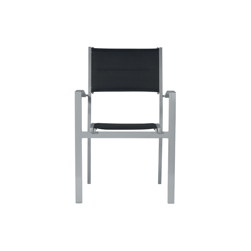 Set Tavolo Nettuno + 10 Sedie Amalfi MOIA in alluminio e textilene nero
