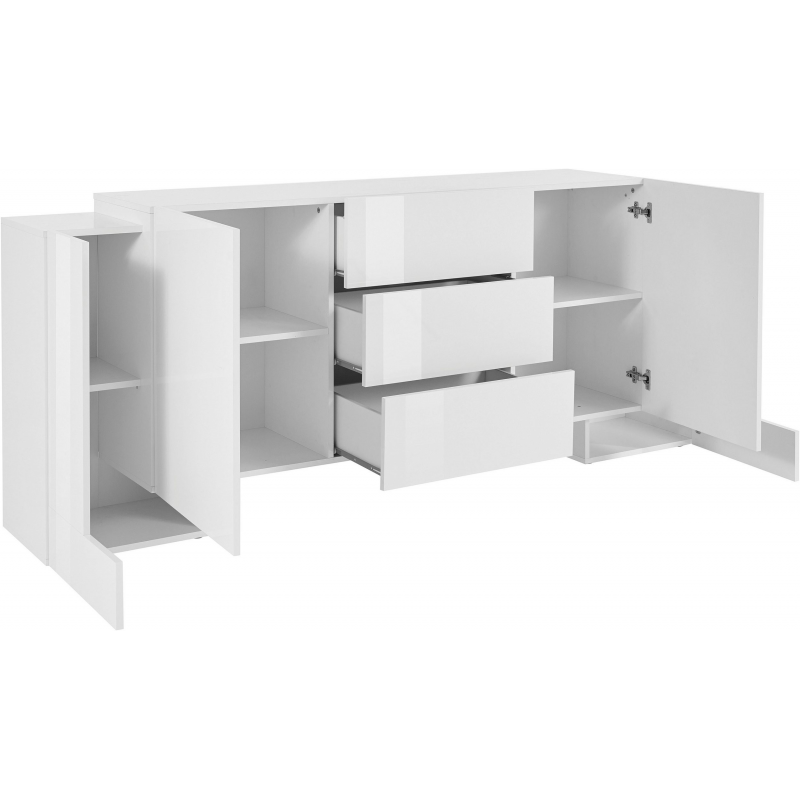 Credenza Pillon 210 –2+2 ante + 3 cassetti – Bianco Lucido