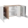 Credenza Pillon 170 – 2 ante + 3 ante – Bianco Lucido/Acero Pereira