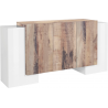 Credenza Pillon 170 – 2 ante + 3 ante – Bianco Lucido/Acero Pereira
