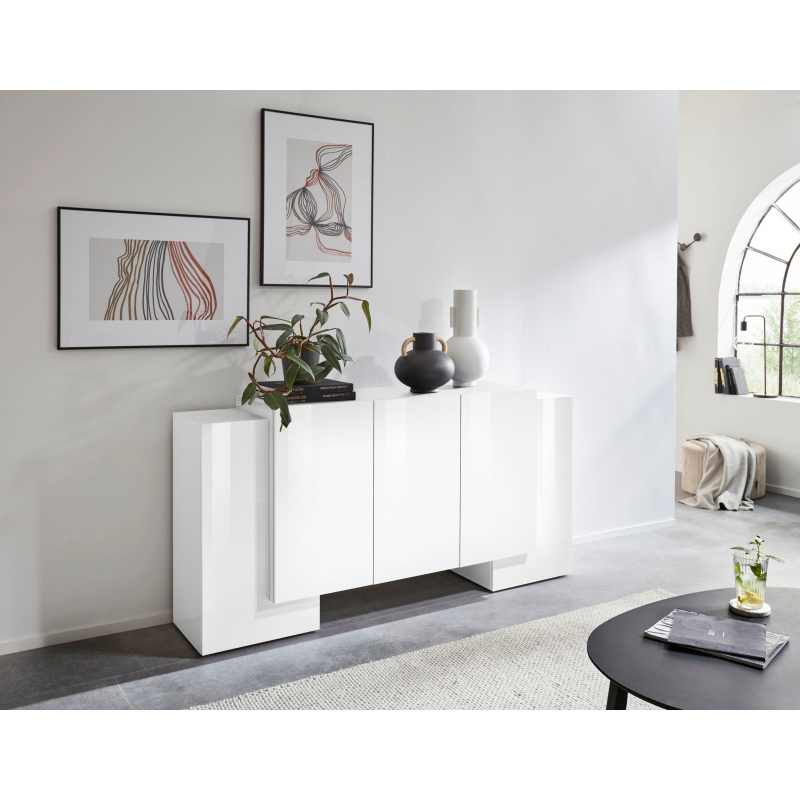Credenza Pillon 170 – 2 ante + 3 ante – Bianco Lucido