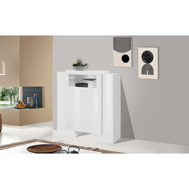 Vetrina Pillon – 130x135x45 – Bianco Lucido