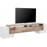 Porta TV Pillon 210 – 2+1 ante – Bianco Lucido/Acero Pereira