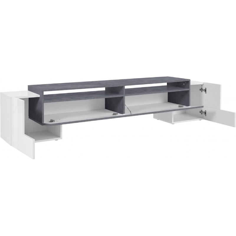 Porta TV Pillon 210 – 2+1 ante – Bianco Lucido/Report