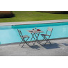 Set Tavolo San Vincenzo + 4 Sedie Lucca In Alluminio Pieghevole Tortora Moia