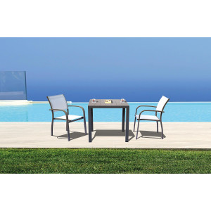 Set Tavolo San Vincenzo + 4 Sedie in alluminio Viareggio MOIA tortora