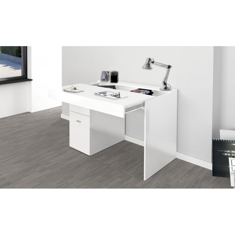 Scrivania Sliding 100 con piano allungabile – Bianco Larice
