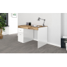 Scrivania Sliding 100 con piano allungabile – Bianco Lucido/Acero Pereira