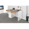 Scrivania Sliding 100 con piano allungabile – Bianco Lucido/Acero Pereira
