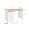 Scrivania Sliding 100 con piano allungabile – Bianco Lucido/Acero Pereira