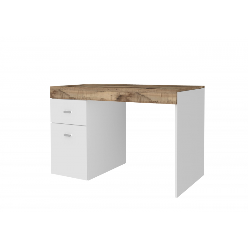 Scrivania Sliding 100 con piano allungabile – Bianco Lucido/Acero Pereira