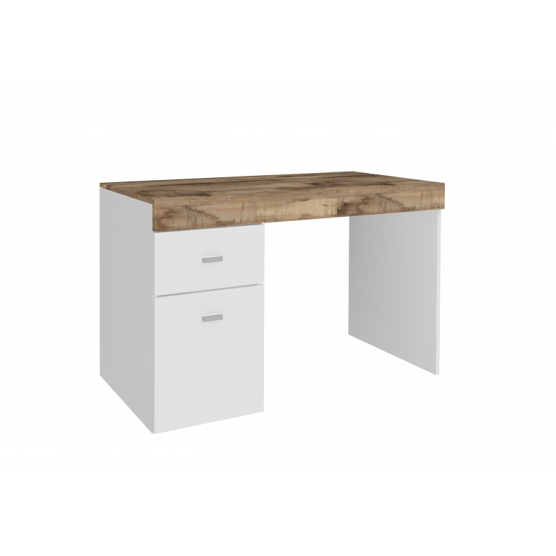 Scrivania Sliding 100 con piano allungabile – Bianco Lucido/Acero Pereira