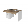Scrivania Sliding 100 con piano allungabile – Bianco Lucido/Acero Pereira