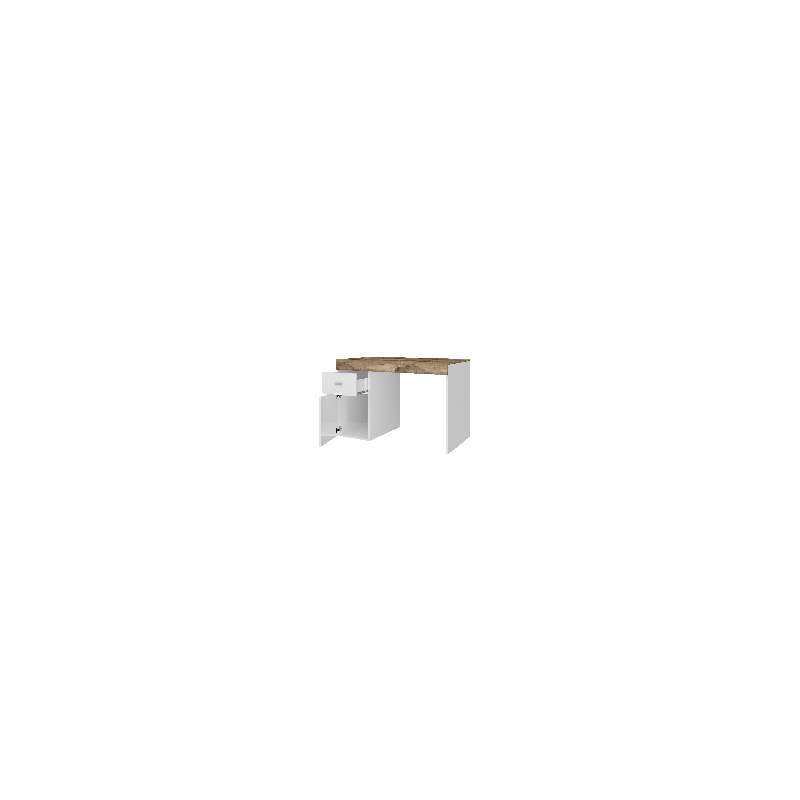 Scrivania Sliding 100 con piano allungabile – Bianco Lucido/Acero Pereira