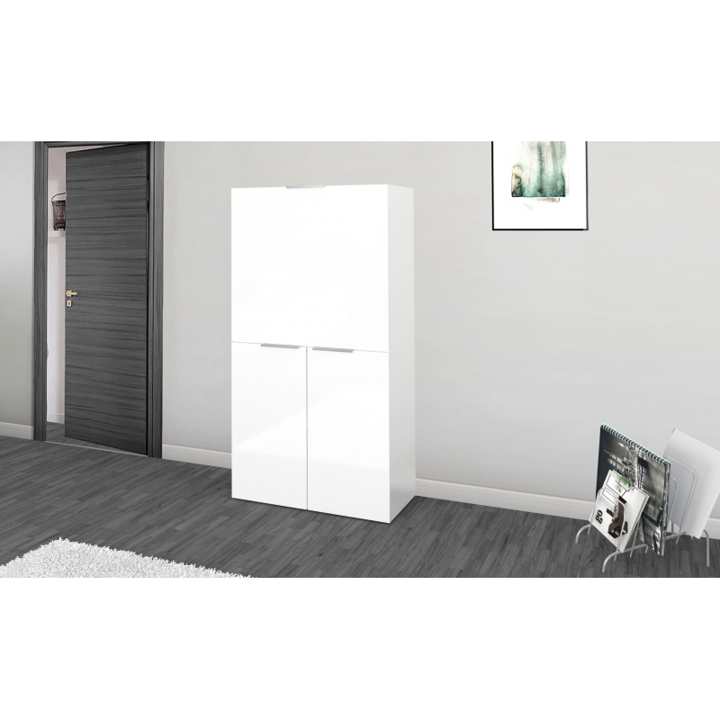 Scrivania Dalia Richiudibile ad armadio – 70x140x35 – Bianco Lucido