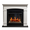 Camino elettrico caminetto da terra ADAMS in legno Bianco Nero L107 x P24 x H95,2